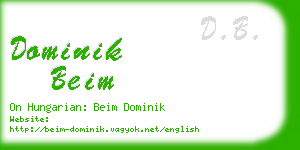 dominik beim business card